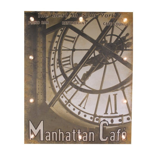 Svetelná dekorácia Antic Line Manhattan Cafe, 45 x 60 cm