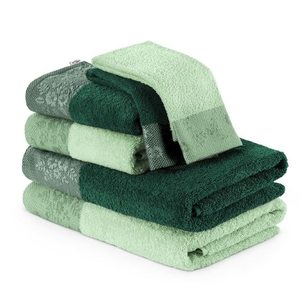 Súprava 6 zelených uterákov a osušiek AmeliaHome