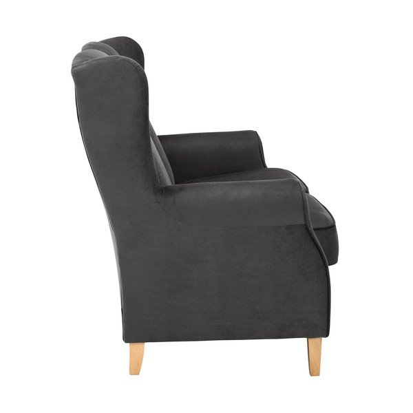 Antracitová zamatová pohovka Max Winzer Lorris, 139 cm-image-4