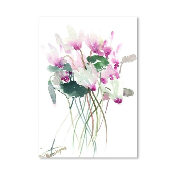 Plagát White Pink Flowers od Suren Nersisyan