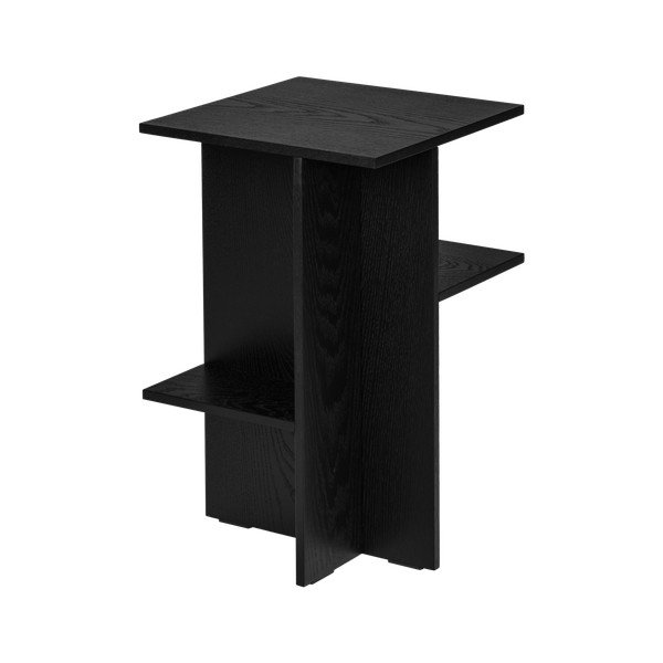 Čierny nočný stolík v dekore duba s poličkami Atik – noo.ma-image-3