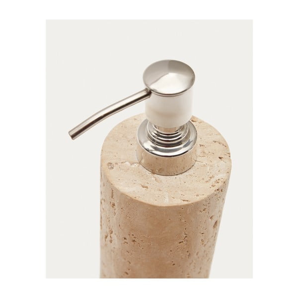 Béžový kamenný dávkovač mydla Macre – Kave Home-image-3