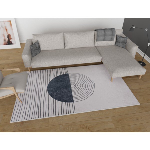 Krémovobiely umývateľný behúň 80x200 cm – Vitaus-image-1