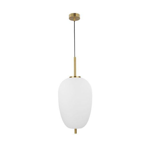 Biele/v mosadznej farbe sklenené závesné svietidlo ø 27 cm Lato – Nova Luce