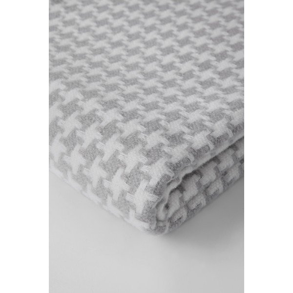 Svetlosivý pléd so vzorom kohútej stopy Euromant Pearls, 140 × 180 cm-image-1