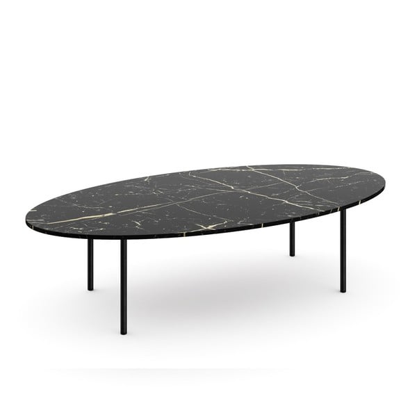 Konferenčný stôl z mramoru s čiernou podnožou Absynth Moon