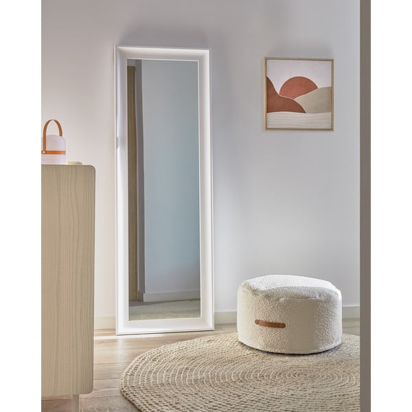 Biely puf Kave Home Adara, ø 50 cm-image-1