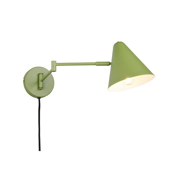 Zelené nástenné svietidlo s ohýbateľnou konštrukciou do zásuvky ø 15 cm Cosima – Trio-image-2