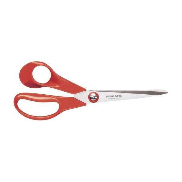 Červené nožnice pre ľavákov Fiskars, dĺžka ostria 21 cm