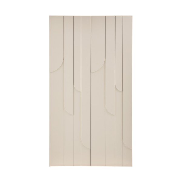 Svetlosivá šatníková skriňa z borovicového dreva 110x200x57 cm Rain – WOOOD-image-2