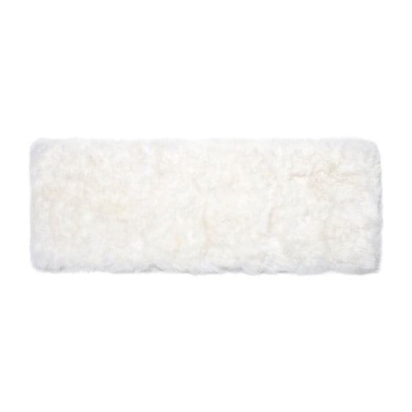 Biely behúň z ovčej vlny Royal Dream Zealand, 190 × 70 cm