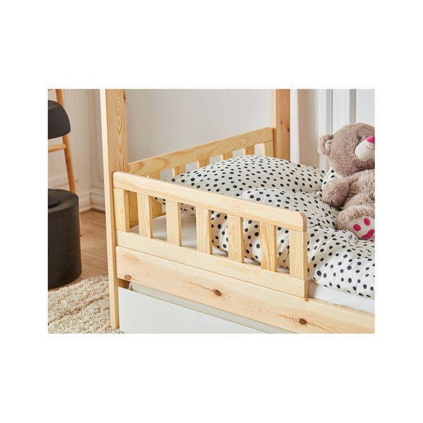 Sada 2 hnedých drevených zábran k detskej postieľke Pinio Classic, 160 × 70 cm-image-2
