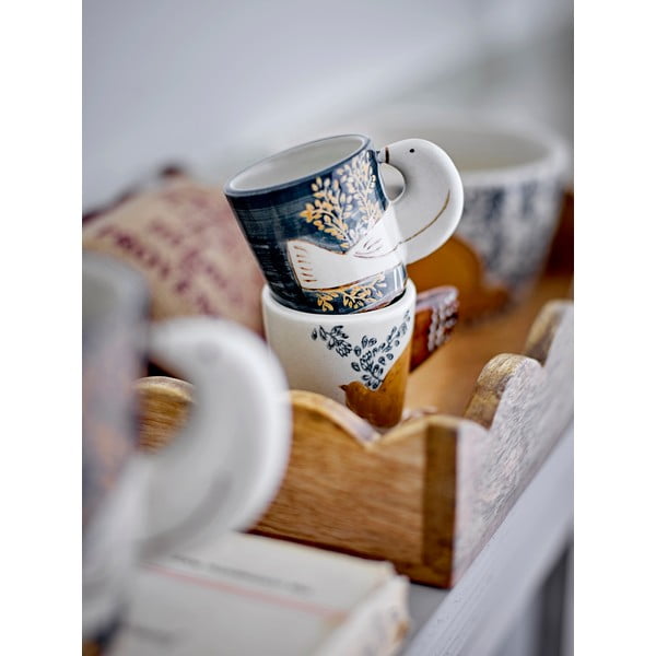 Modré/krémové šálky v súprave 2 ks na espresso z kameniny 55 ml Hezha – Bloomingville-image-2