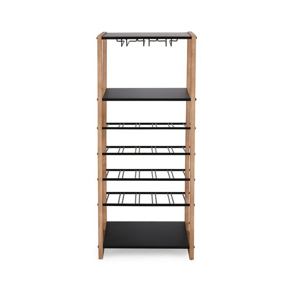 Čierna/v prírodnej farbe kovová vinotéka počet fliaš 20, 50x122x35 cm Isaac – Yes Everyday-image-3