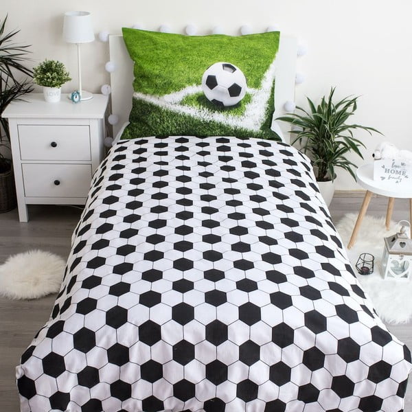 Zelené bavlnené detské obliečky na jednolôžko 140x200 cm Football – Jerry Fabrics-image-2