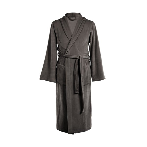 Sivý župan z mikroplyšu veľkosť S/M Elena – Tiseco Home Studio