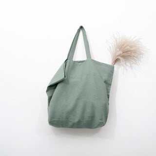 Zelená ľanová nákupná taška Linen Tales