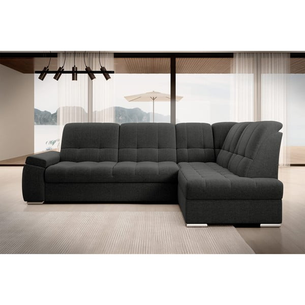 Tmavosivá rozkladacia/s úložným priestorom rohová pohovka (pravý roh/do L) Sado – ELTAP-image-3