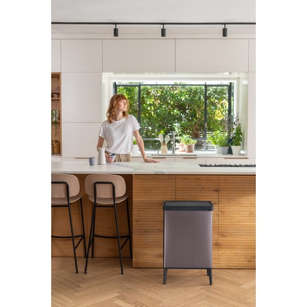 Ružový dotykový odpadkový kôš z recyklovaného plastu 54 l Verto High – Curver-image-3