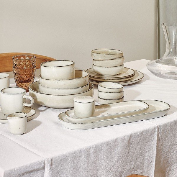Béžový servírovací kameninový tanier Meridian – Salt&Pepper-image-1