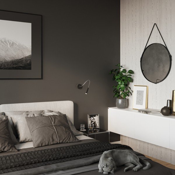 Čierne nástenné svietidlo Aludra – Sollux-image-3