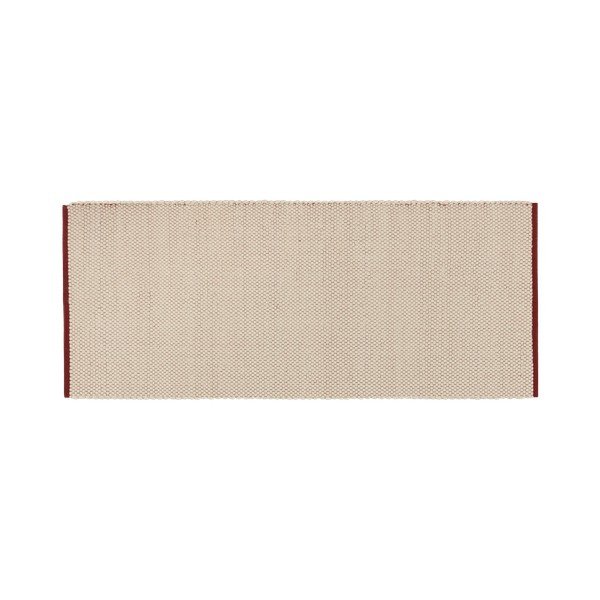 Červený/béžový ručne tkaný vlnený behúň 80x170 cm Lenu – noo.ma