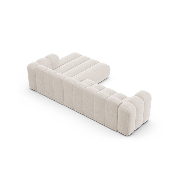 Krémová ženilková rohová pohovka (pravý roh/s leňoškou) Lupine – Micadoni -image-3