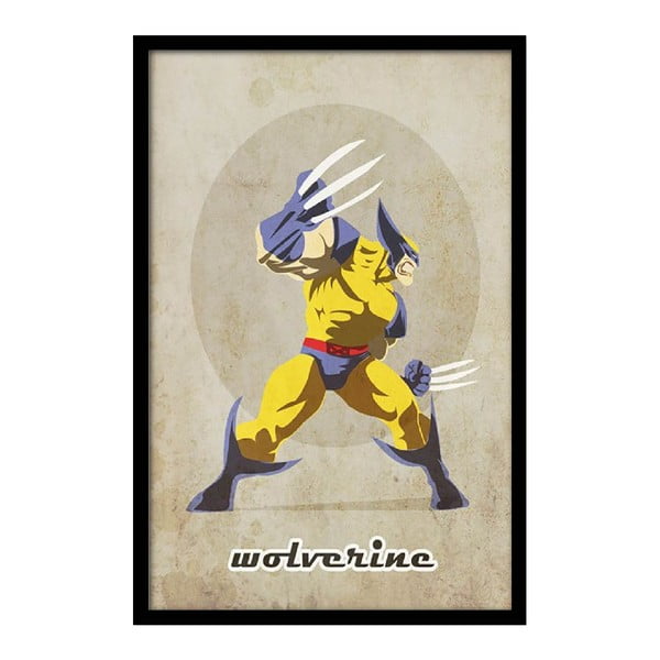 Plagát Angry Wolverine, 35x30 cm