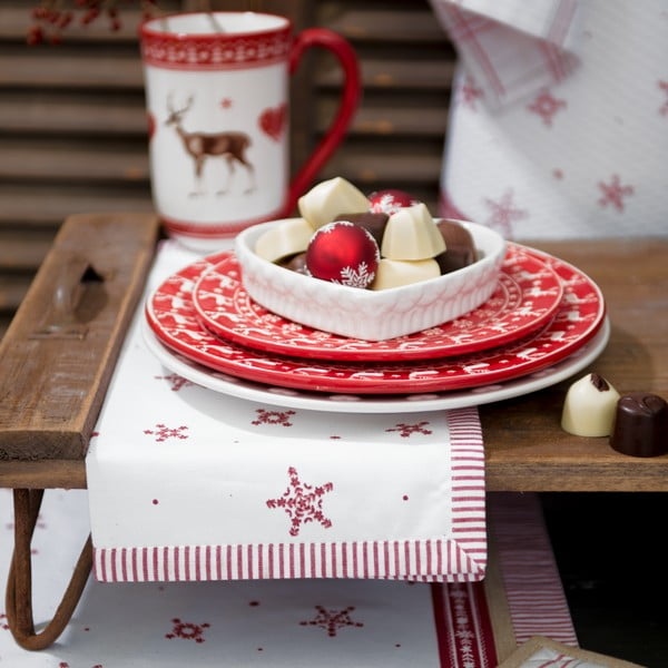 Červený tanier Clayre & Eef Christmas Time, 21 cm-image-1
