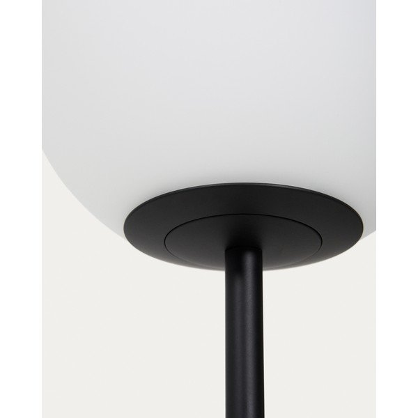 Biela/čierna stojacia lampa so skleneným tienidlom (výška  155 cm) Brisia – Kave Home-image-3