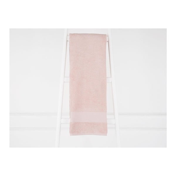Lososovoružový bavlnený uterák Elone, 70 × 140 cm