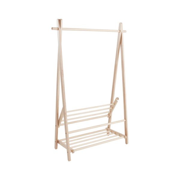 Stojan na oblečenie z borovicového dreva v svetlo prírodnej farbe 100x150x41 cm Cole – Jotex