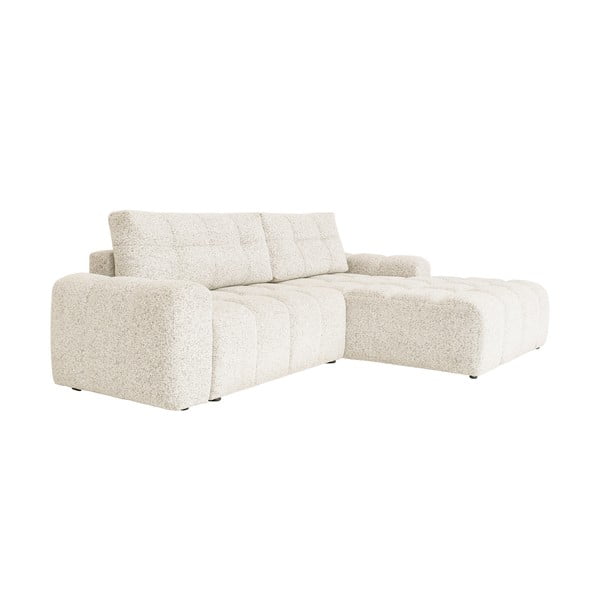 Krémová rozkladacia modulárna rohová pohovka s úložným priestorom (pravý roh) Lulu – Miuform