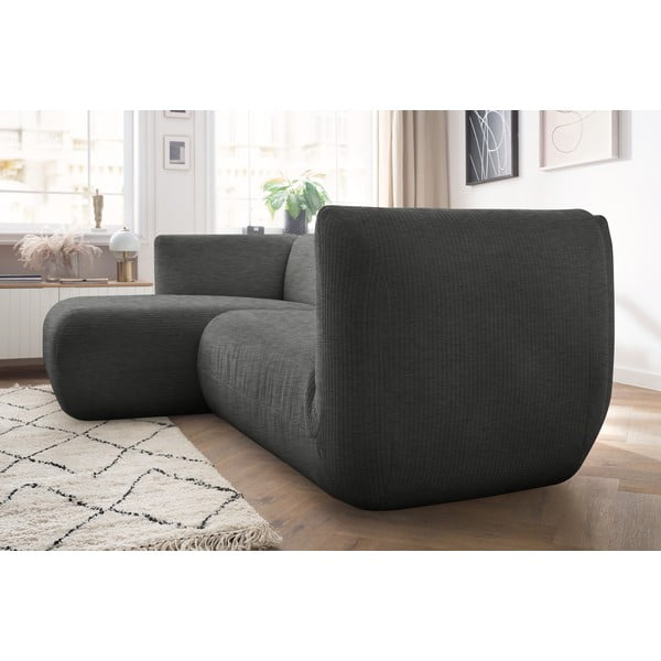 Sivá menčestrová rohová pohovka (ľavý roh) Lecomte – Bobochic Paris-image-1