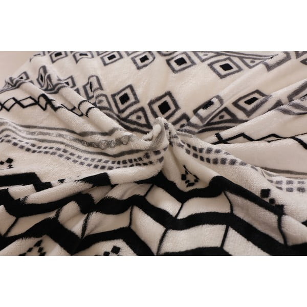 Čierno-krémovobiele obliečky na jednolôžko z mikroplyšu 140x200 cm – My House-image-1