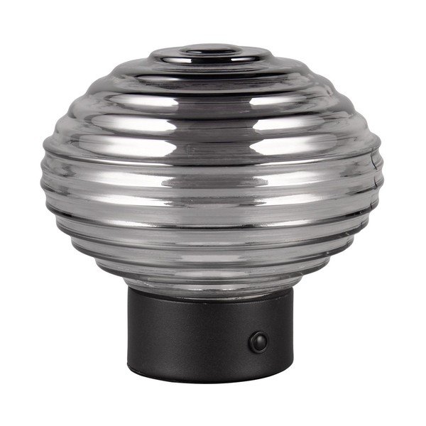 Čierno-šedá stmievateľná LED stolová lampa so skleneným tienidlom (výška 14,5 cm) Earl – Reality