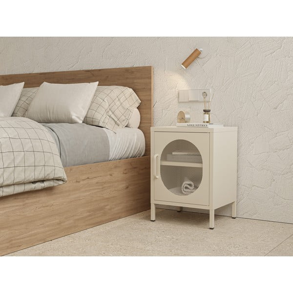 Krémový kovový nočný stolík Diora – Marckeric-image-1