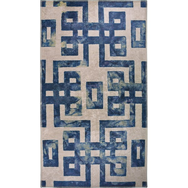Modrý/béžový koberec behúň 200x80 cm - Vitaus