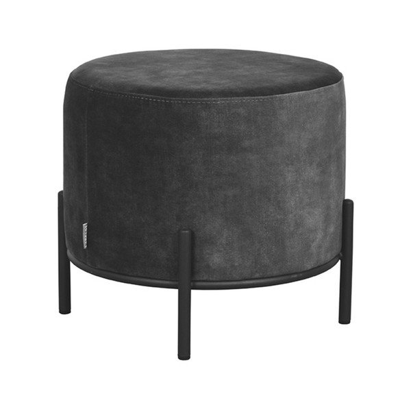 Tmavosivý zamatový taburet Troy – LABEL51-image-3
