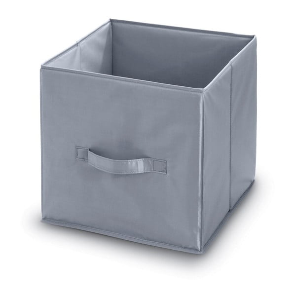 Sivý úložný box Domopak, dĺžka 32 cm