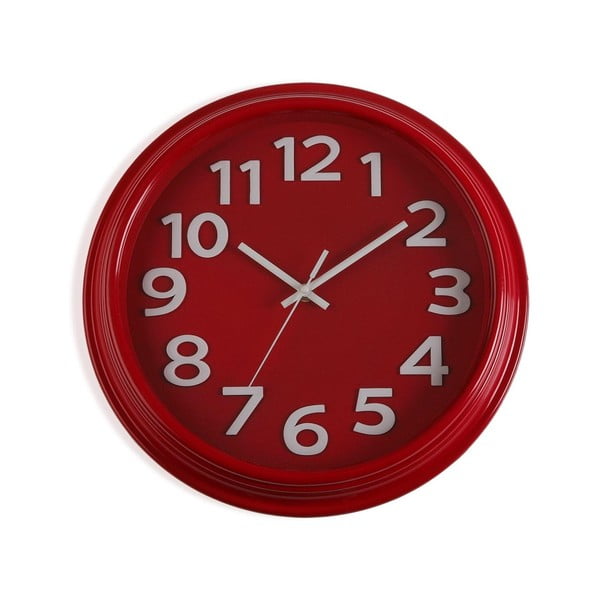 Červené nástenné hodiny Versa In Time, ⌀ 32,7 cm