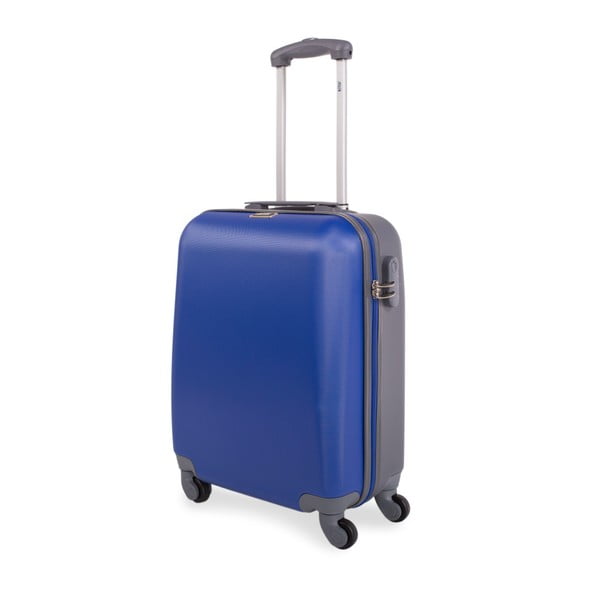 Modrý cestovný kufor na kolieskach Arsamar Jones, výška 50 cm