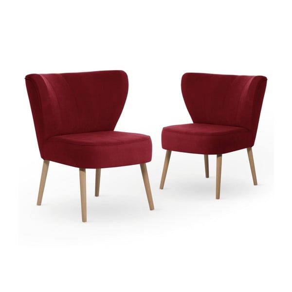 Sada 2 červených krémových jedálenských stoličiek My Pop Design Hamilton