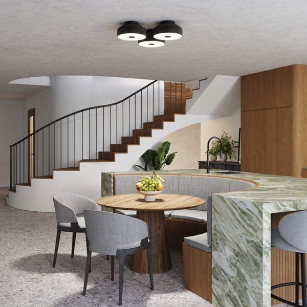 Čierne stropné svietidlo ø 30 cm Blacko – Sollux-image-2