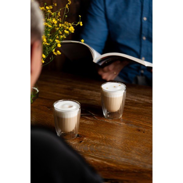 Sklenené hrnčeky v súprave 2 ks na cappuccino 250 ml Livio Duo – Vialli Design-image-3