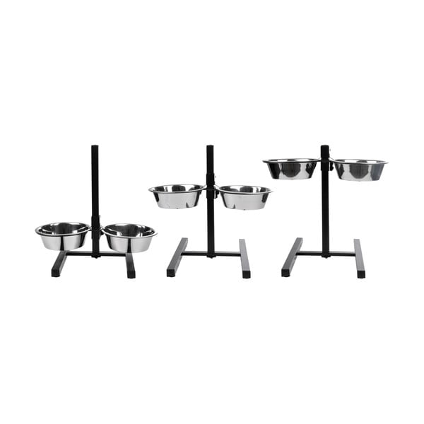 Súprava misiek s podstavcom pre psa z nehrdzavejúcej ocele – Love Story-image-2