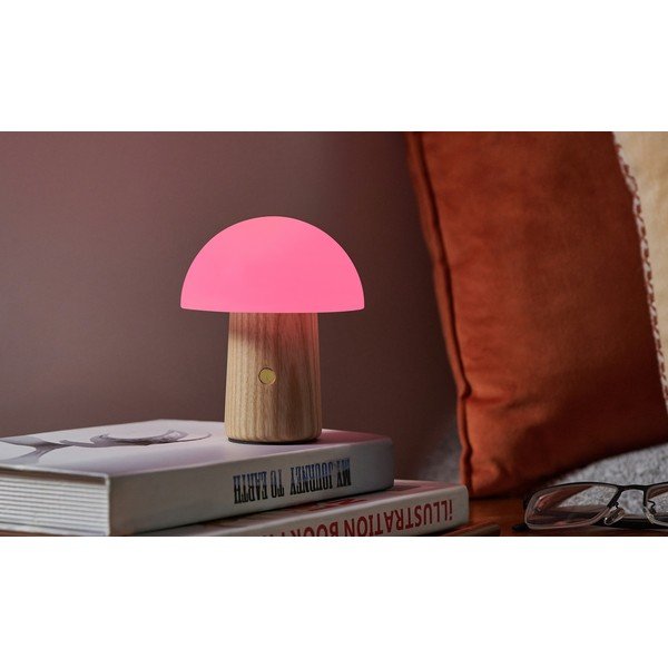 Stmievateľná stolová lampa v prírodnej farbe so skleneným tienidlom (výška 13 cm) Alice – Gingko-image-4