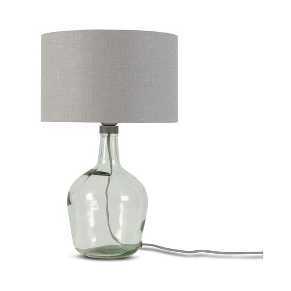 Stolová lampa se svetlosivým tienidlom a konštrukciou z recyklovaného skla Good&Mojo Murano, ⌀ 30 cm
