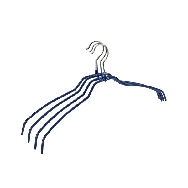 Sada 4 modrých protišmykových vešiakov na oblečenie Wenko Hanger Slim-image-1