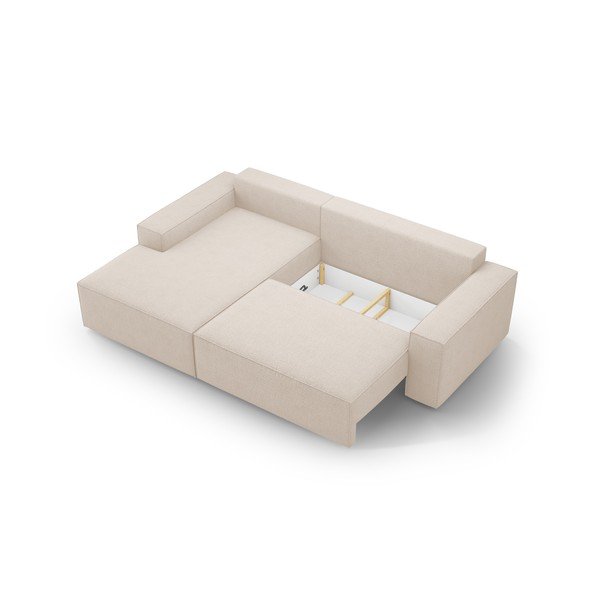 Béžová rozkladacia rohová pohovka z textílie bouclé (ľavý roh) Jodie – Micadoni Home-image-4